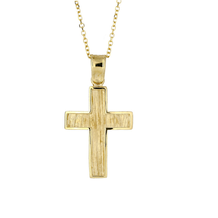 9KT White Gold Brushed Finish Cross Pendant | Holy Grace