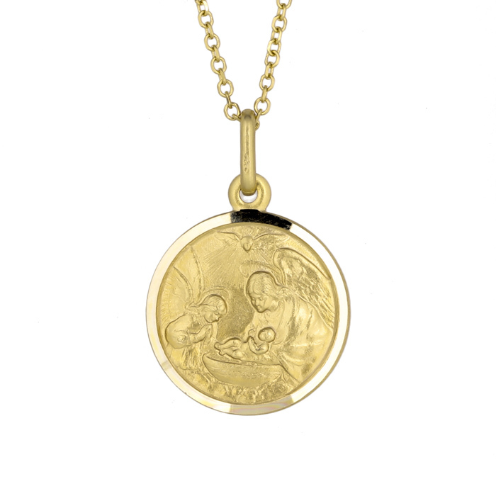 9KT Yellow Gold Baptism Medal Pendant | Holy Grace