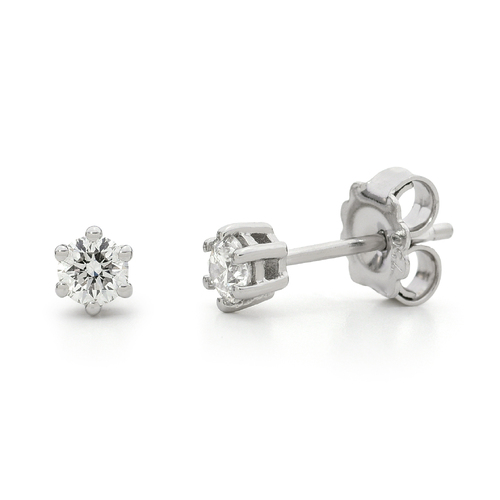 18KT 6 Claw White Gold 0.40CT Diamond Stud Earrings