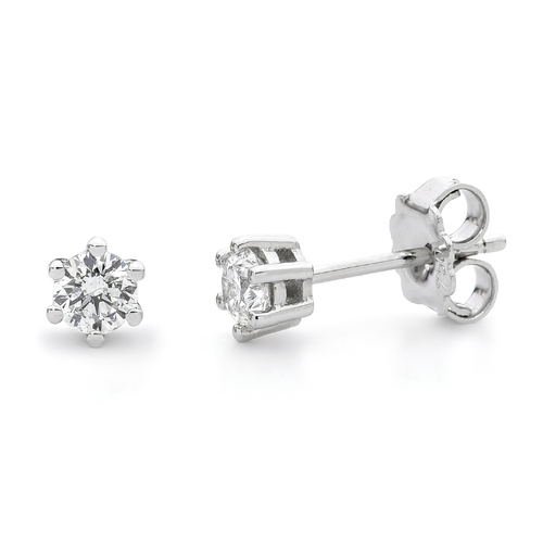 18KT 6 Claw White Gold 0.60CT Diamond Stud Earrings