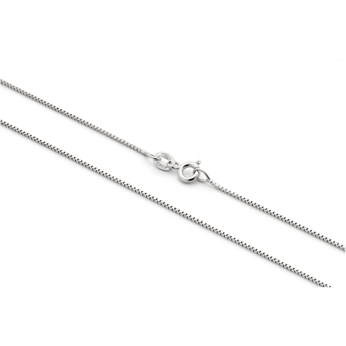 18KT White Gold Round Box Chain