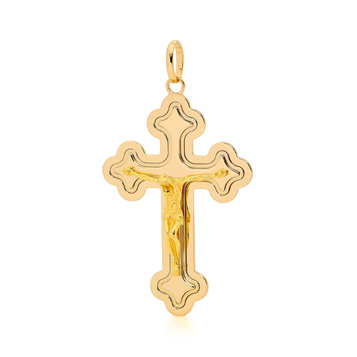 18KT Yellow Gold Orthodox Shape Cross Pendant