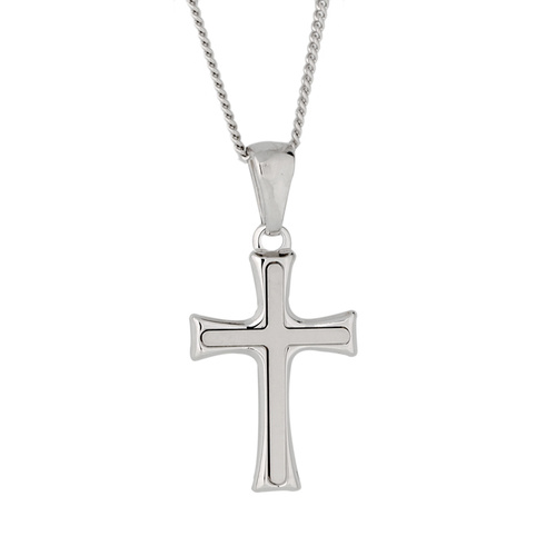 Mens Stainless Steel Cross Pendant