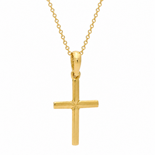 18KT Yellow Gold Round Shape Cross Pendant