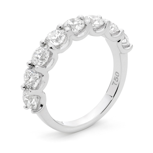 18KT White Gold Eternity Round Diamond Wedding Band