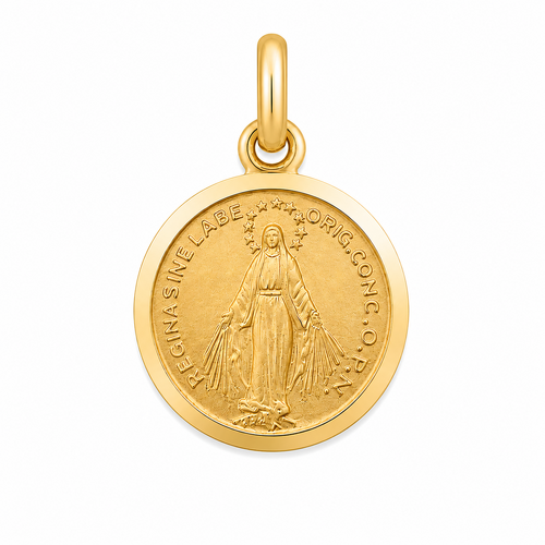 9mm 18KT Yellow Gold Our Lady Of Miraculous Medal