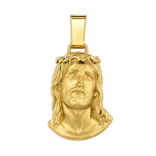 18KT Yellow Gold Jesus Head Pendant