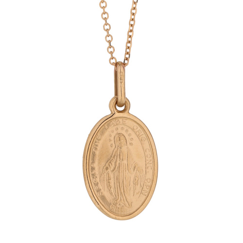 18KT Rose Gold Our Lady of Miraculous Medal Pendant