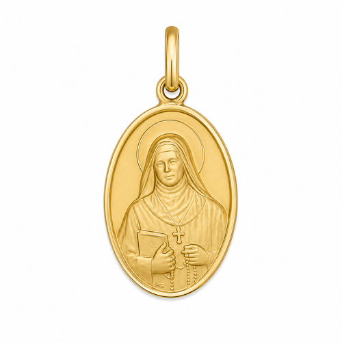 18KT Yellow Gold St Rafqa Medal Pendant
