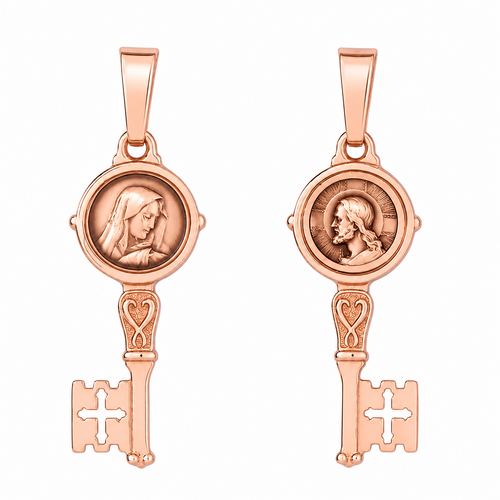 18KT Rose Gold St Peter Key Pendant