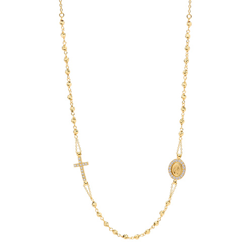 18KT Yellow Gold Rosary Bead Necklace