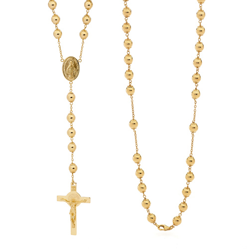 18KT Yellow Gold Rosary Bead Necklace