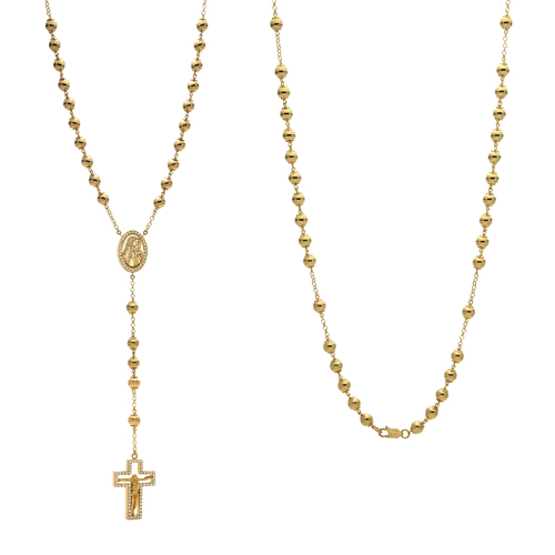 18KT Yellow Gold Diamond Rosary  Necklace