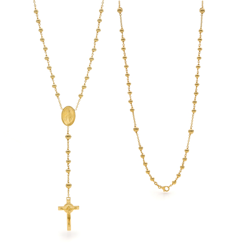 18KT Yellow Gold Rosary Bead Necklace