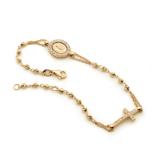 Italian Virgin of Guadalupe Catholic Rosary Bracelets Necklace plated – FJ  Fallon Jewelry