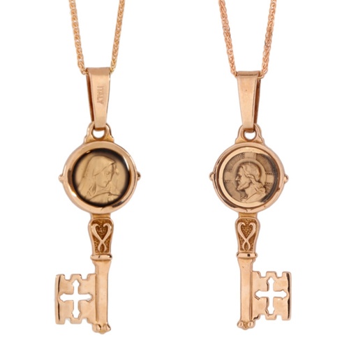 18KT Rose Gold St Peter Key Pendant