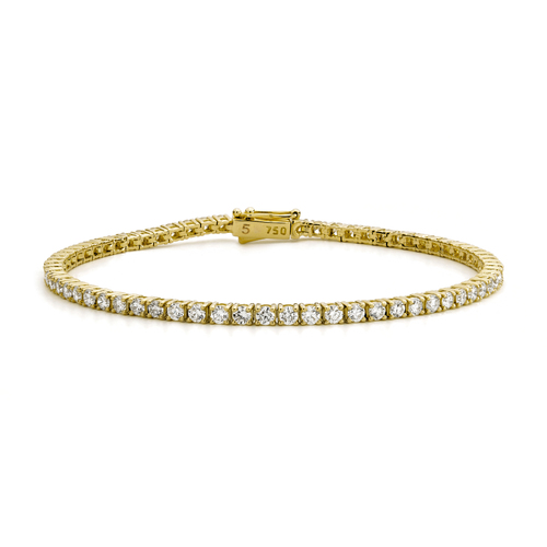 18KT Yellow Gold  Diamond Tennis Bracelet