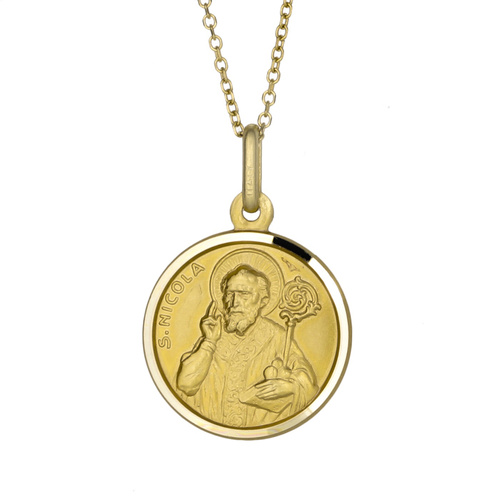 9KT Yellow Gold St Nicholas Medal Pendant