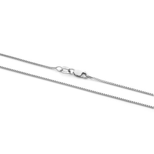 9KT White Gold Concave Box Chain