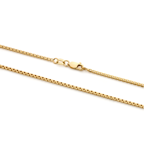 9KT Yellow Gold Concave Box Chain