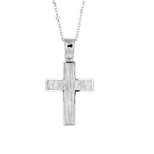 9KT White Gold Cross Pendant