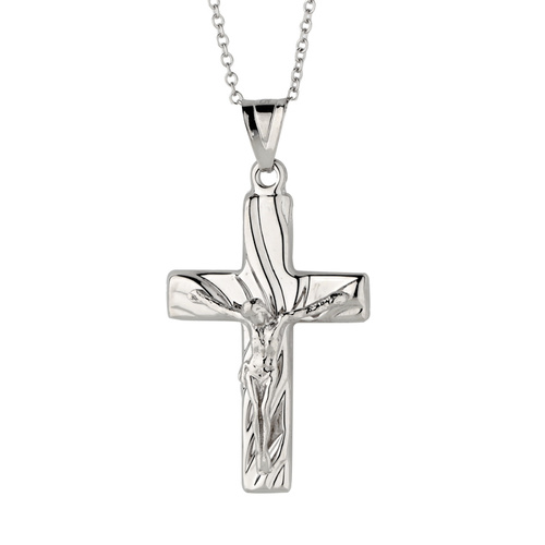 9KT White Gold Cross Pendant