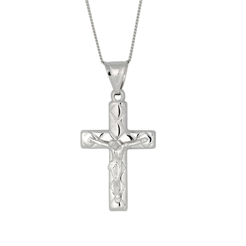 9KT White Gold Cross Pendant