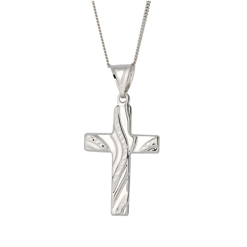 9KT White Gold Cross Pendant