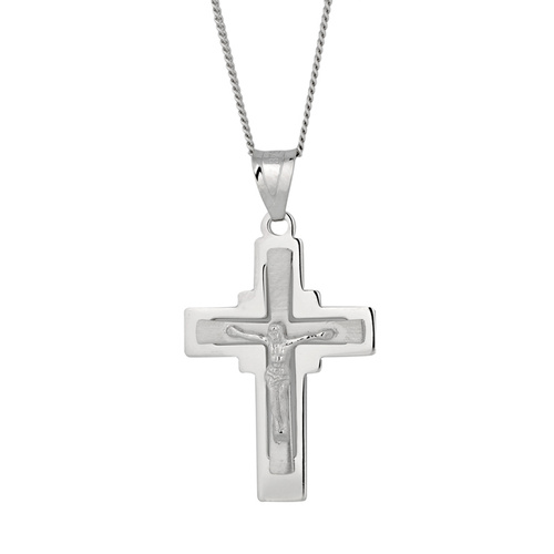 9KT White Gold Cross Pendant