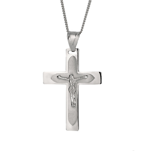 9KT White Gold Cross Pendant