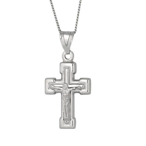 9KT White Gold Cross Pendant