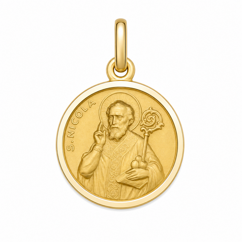 9KT Yellow Gold St Nicholas Medal Pendant
