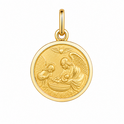 9KT Yellow Gold Baptism Medal Pendant