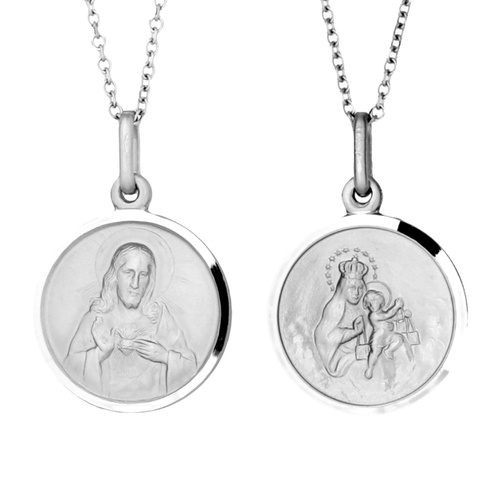 9KT White Gold Scapular Medal Pendant