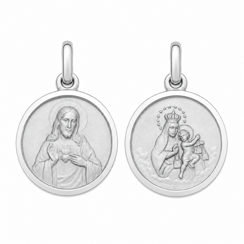 9KT White Gold Scapular Medal Pendant
