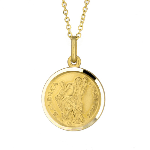9KT Yellow Gold St Andrew Medal Pendant