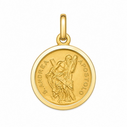 9KT Yellow Gold St Andrew Medal Pendant