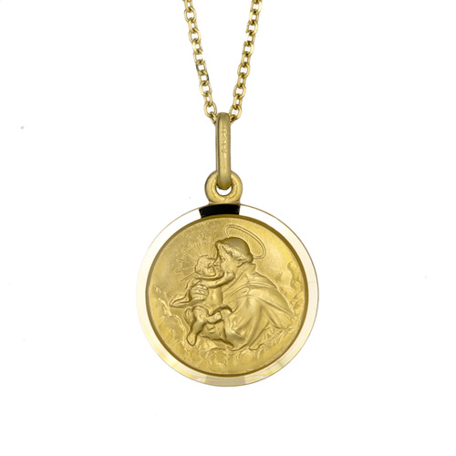 9KT Yellow Gold St Anthony Medal Pendant