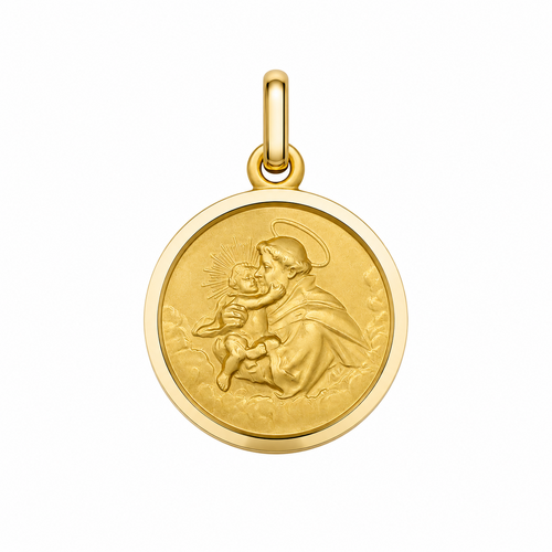 9KT Yellow Gold St Anthony Medal Pendant