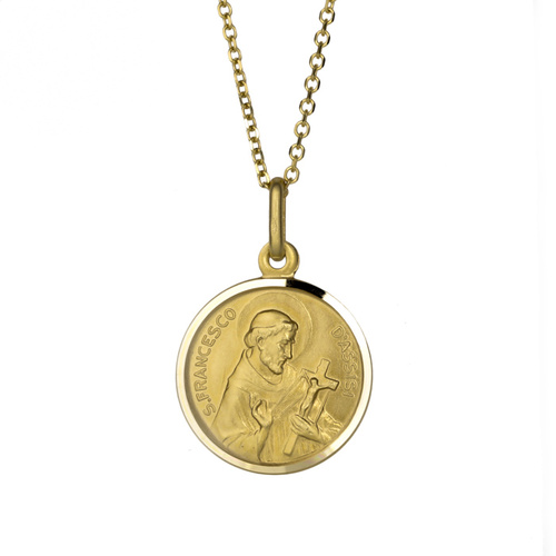 9KT Yellow Gold St Francis Medal Pendant