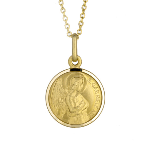 9KT Yellow Gold St Gabriel Medal Pendant