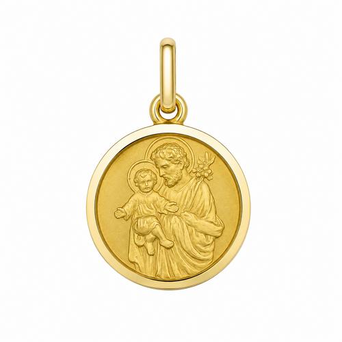 9KT Yellow Gold St Joseph Medal Pendant