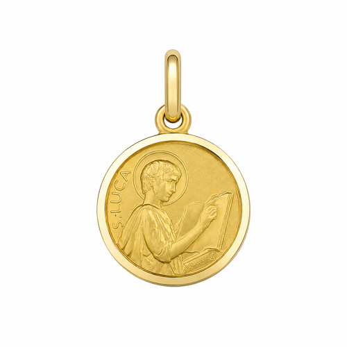 17mm 9KT Yellow Gold St Luke Medal Pendant
