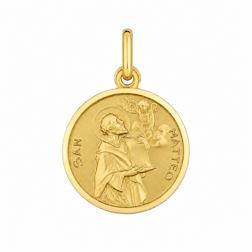 9KT Yellow Gold St Matthew Medal Pendant