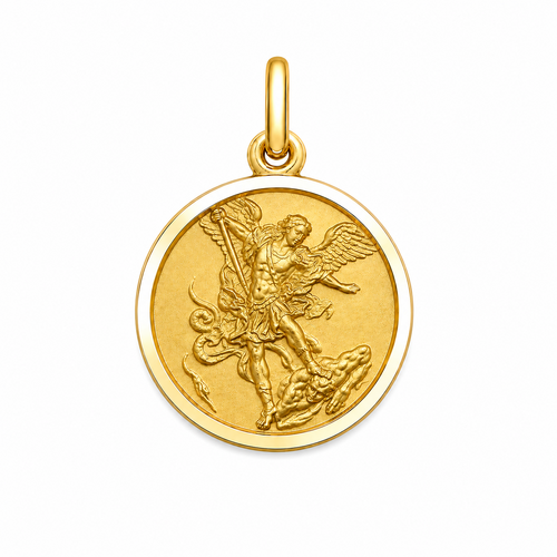 9KT Yellow Gold St Michael Medal Pendant