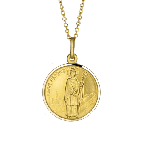 9KT Yellow Gold St Patrick Medal Pendant