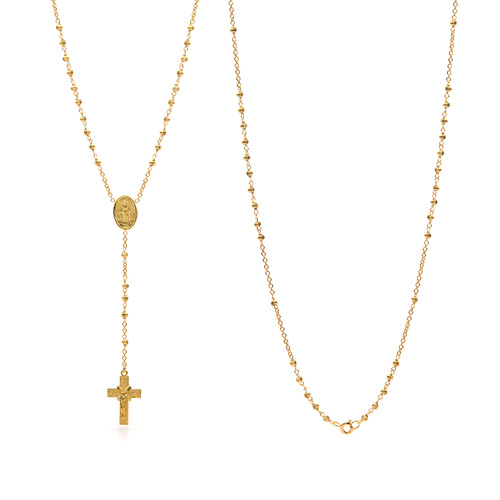 9KT Yellow Gold Rosary Bead Necklace