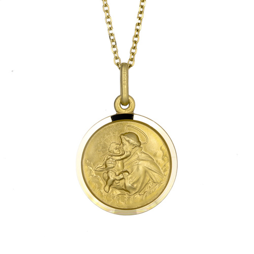 9KT Yellow Gold St Anthony Medal Pendant