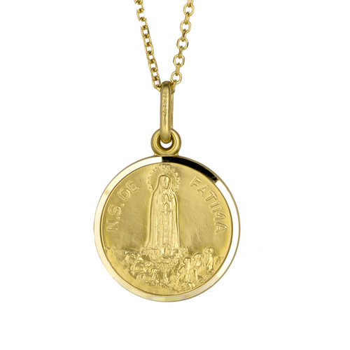 9KT Yellow Gold St Fatima Medal Pendant