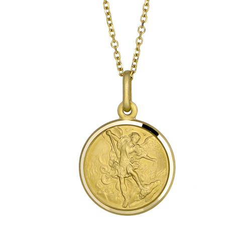 9KT Yellow Gold St Michael Medal Pendant